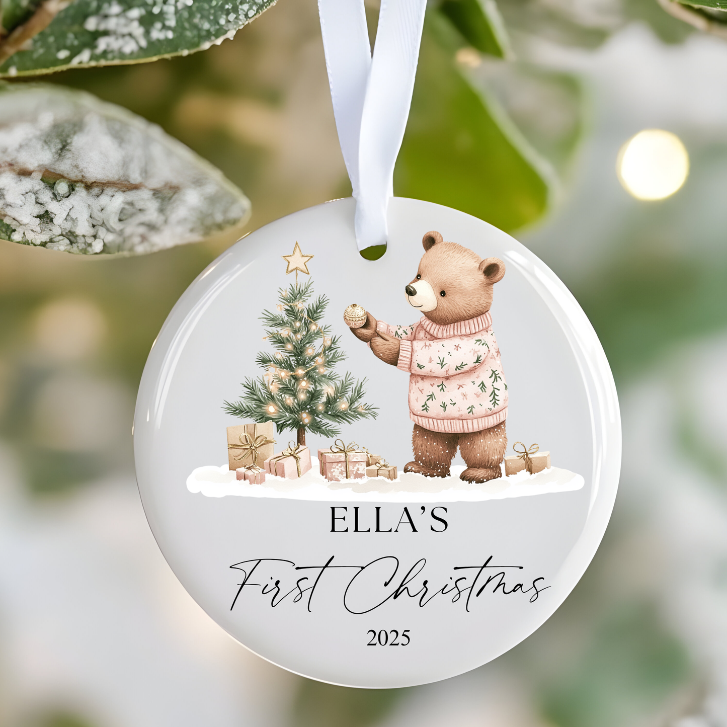 Personalised Baby's First Christmas Ornament: Ceramic Keepsake Bauble