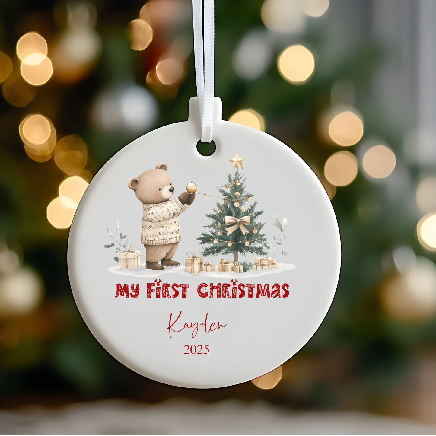Personalised Child's First Christmas Ornament: My First Christmas Ceramic Bauble , My First Christmas Tree Ornament