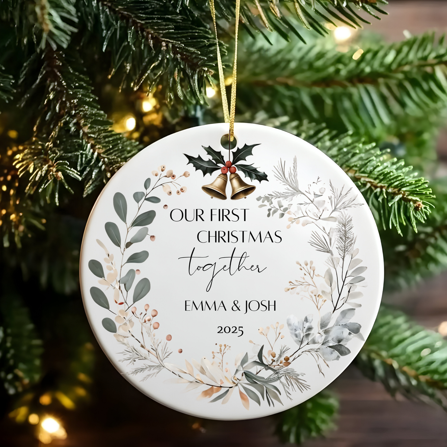 personalised Christmas bauble : Our First Christmas together