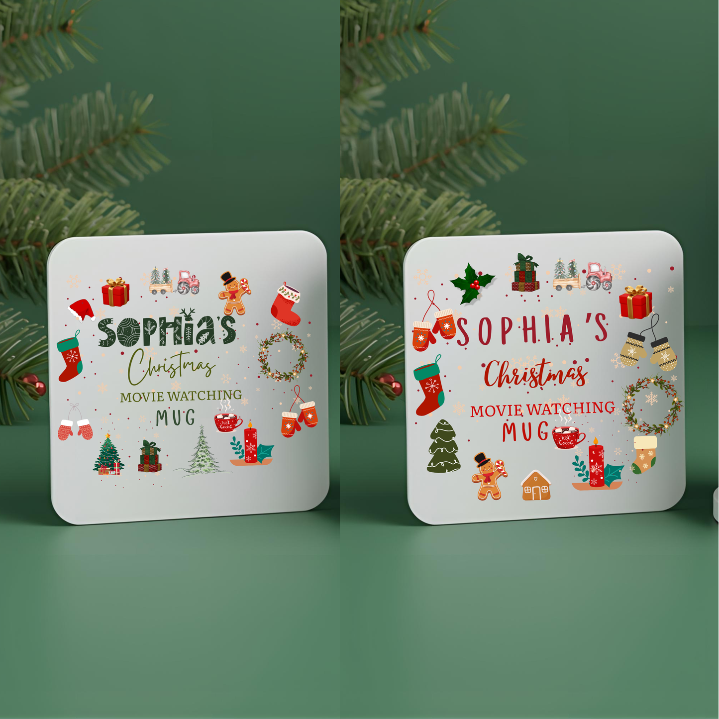 Personalised Mug / Coaster / Christmas  Movie Watching Mug