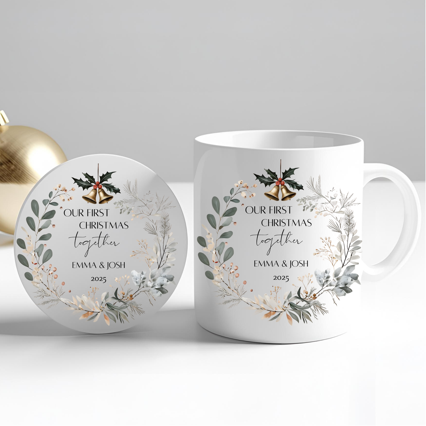Personalised Mug / Coaster : Our First Christmas Together