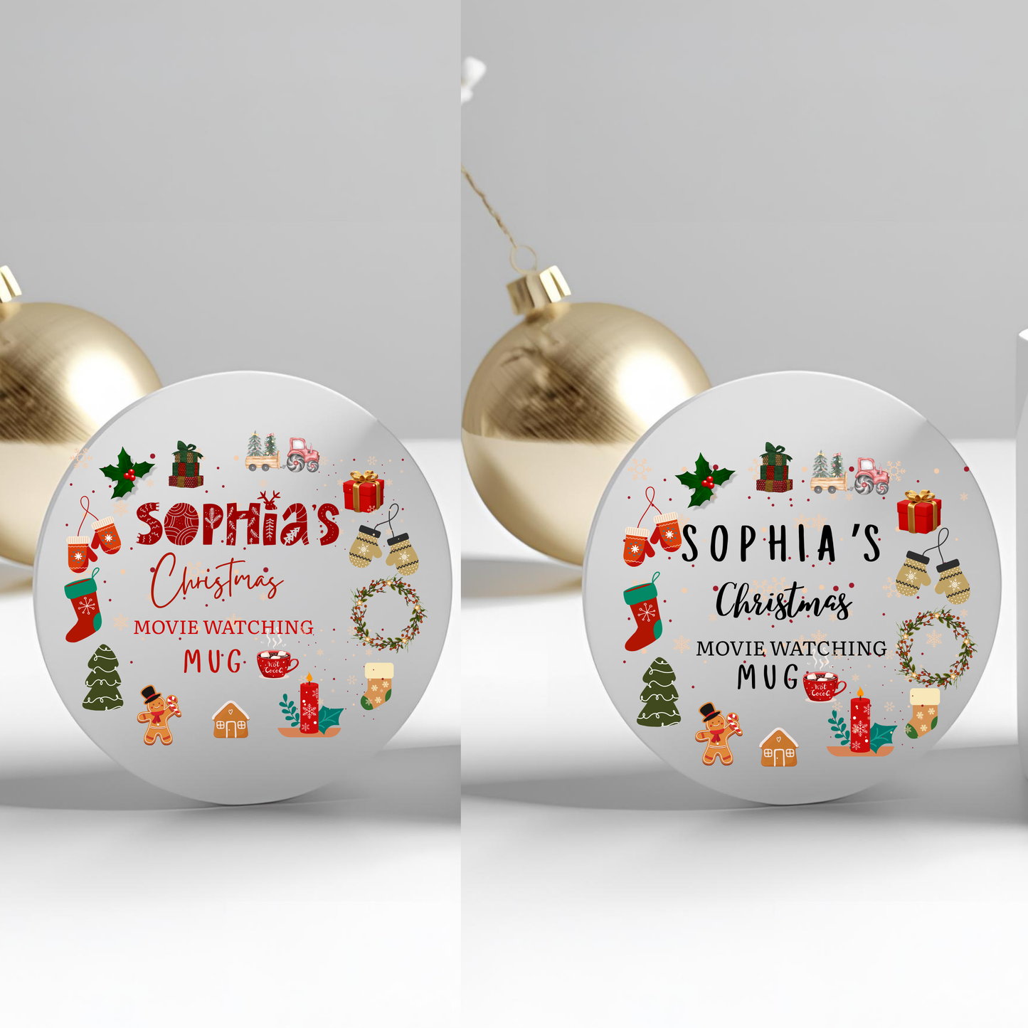 Personalised Mug / Coaster / Christmas  Movie Watching Mug