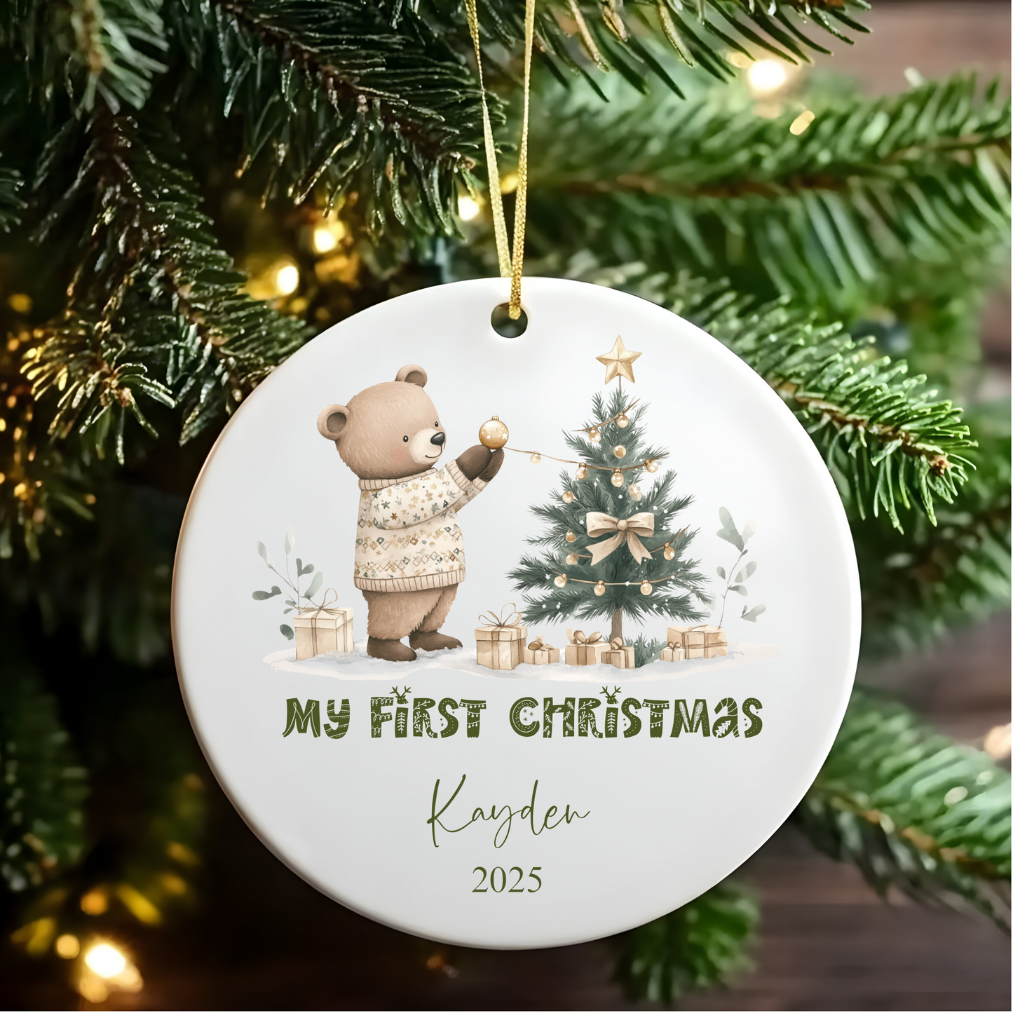 Personalised Child's First Christmas Ornament: My First Christmas Ceramic Bauble , My First Christmas Tree Ornament