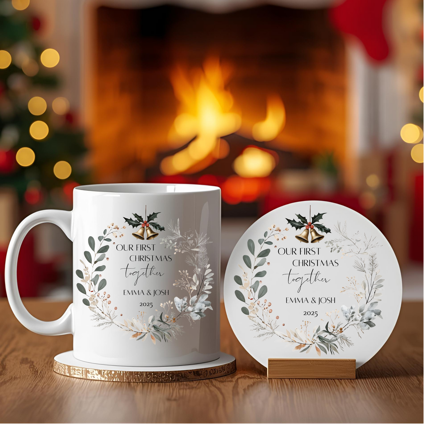 Personalised Mug / Coaster : Our First Christmas Together