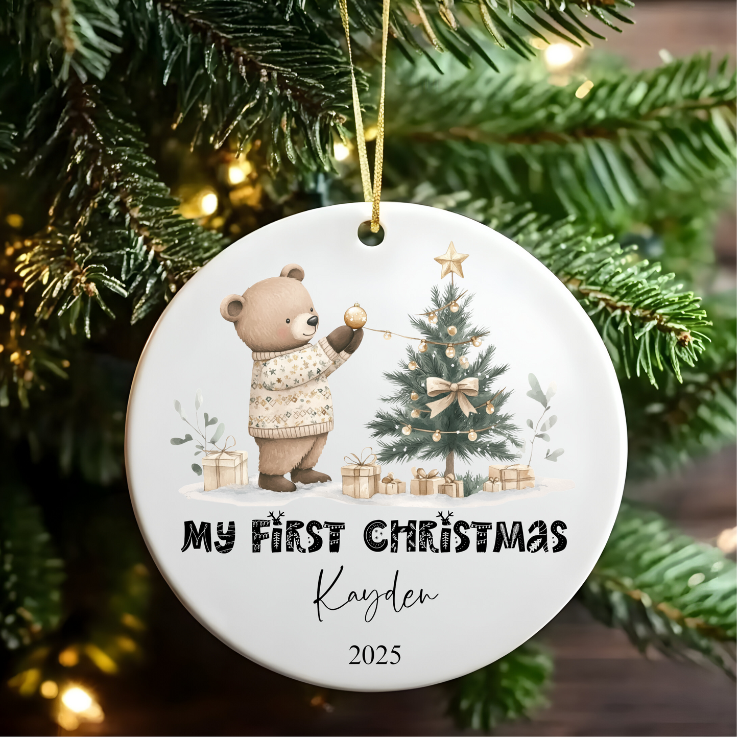 Personalised Child's First Christmas Ornament: My First Christmas Ceramic Bauble , My First Christmas Tree Ornament