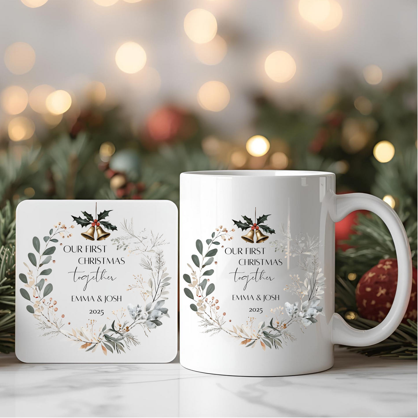 Personalised Mug / Coaster : Our First Christmas Together