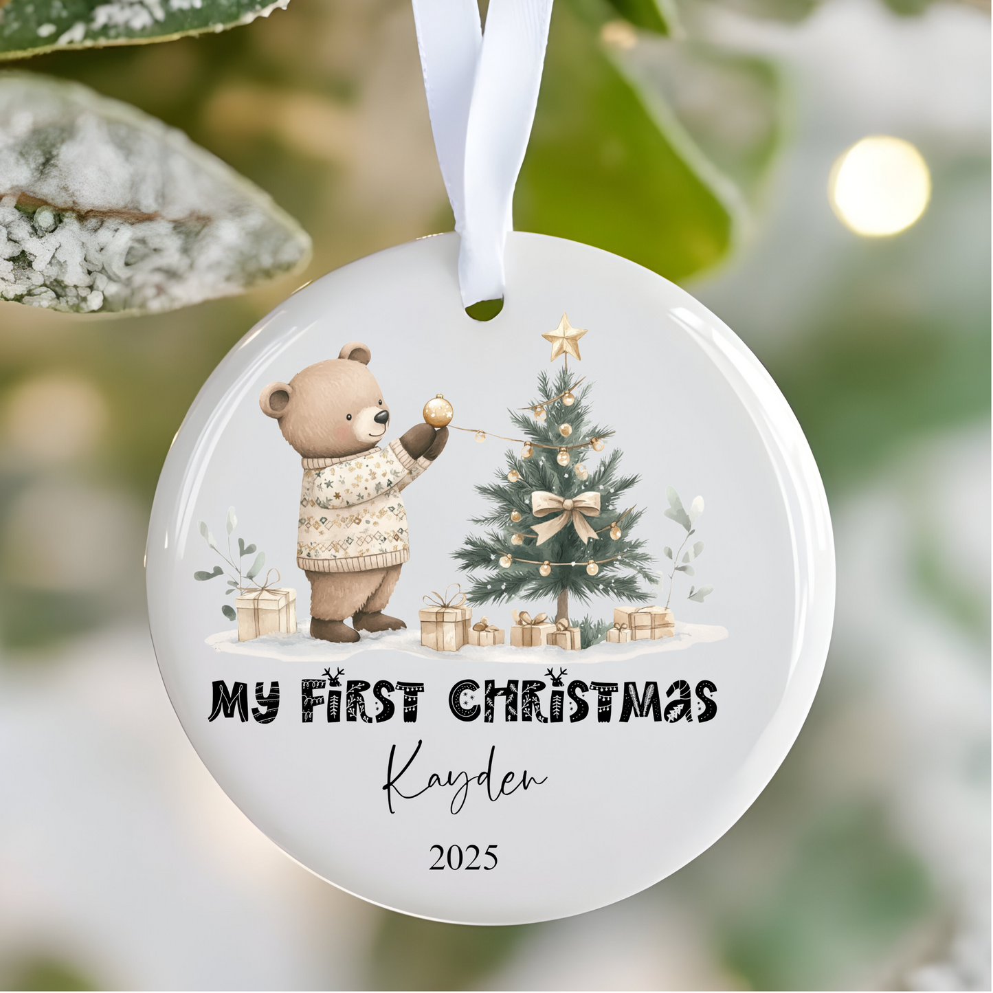 Personalised Child's First Christmas Ornament: My First Christmas Ceramic Bauble , My First Christmas Tree Ornament