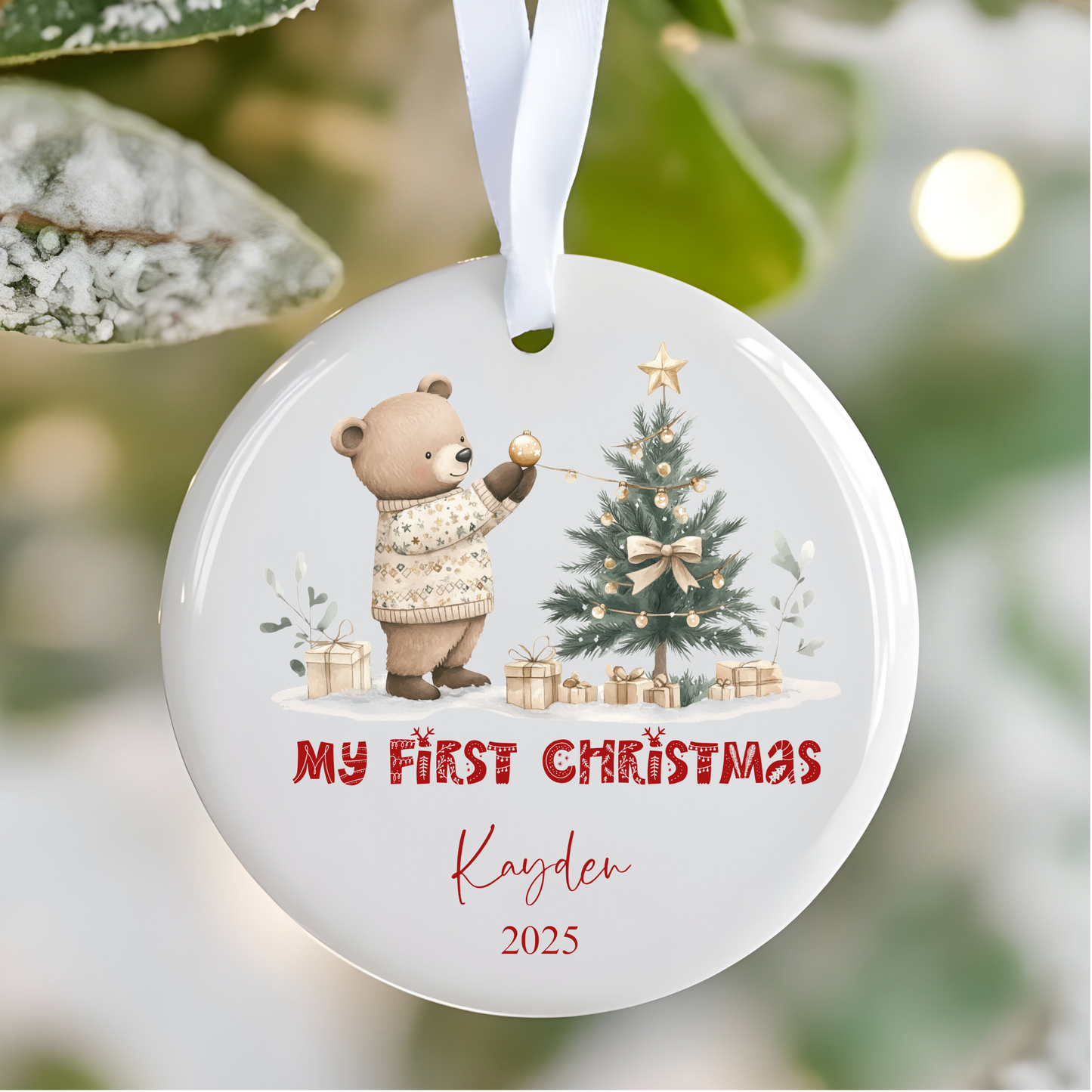 Personalised Child's First Christmas Ornament: My First Christmas Ceramic Bauble , My First Christmas Tree Ornament
