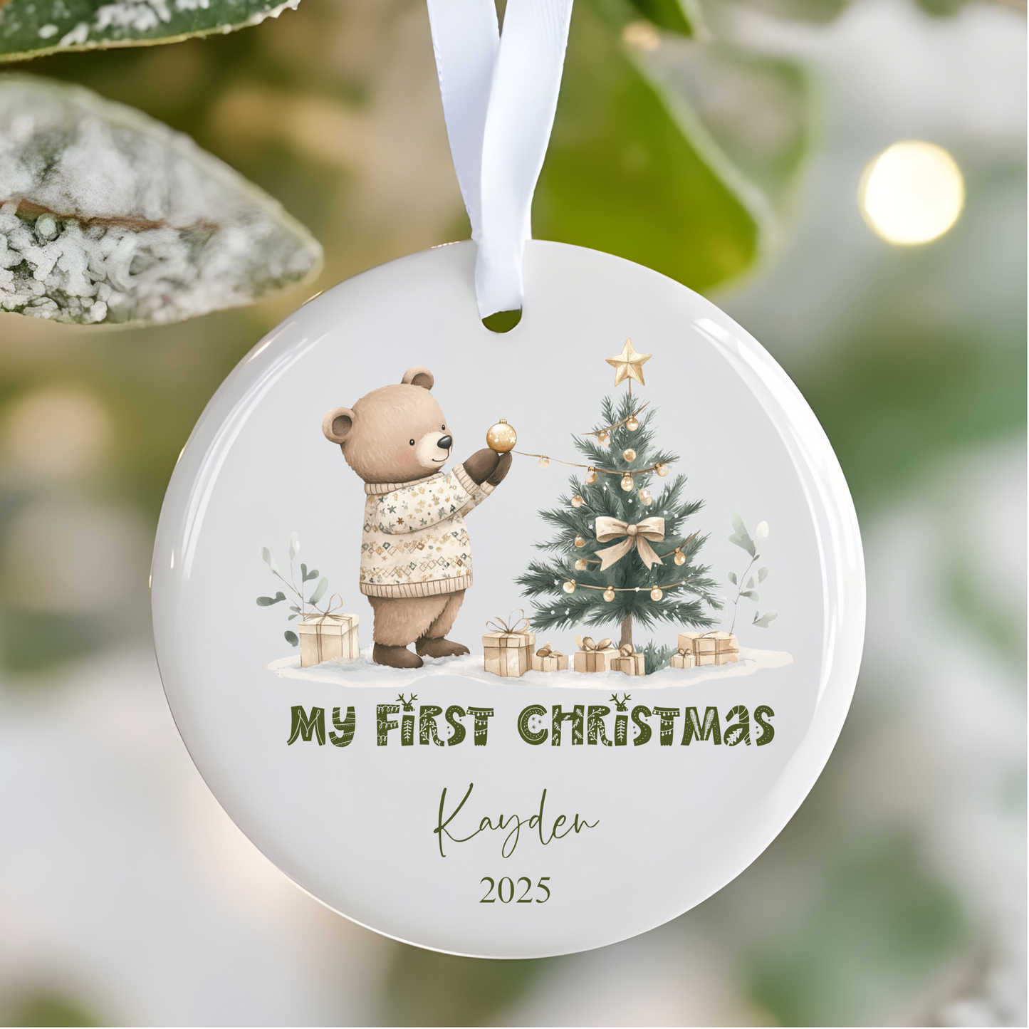 Personalised Child's First Christmas Ornament: My First Christmas Ceramic Bauble , My First Christmas Tree Ornament