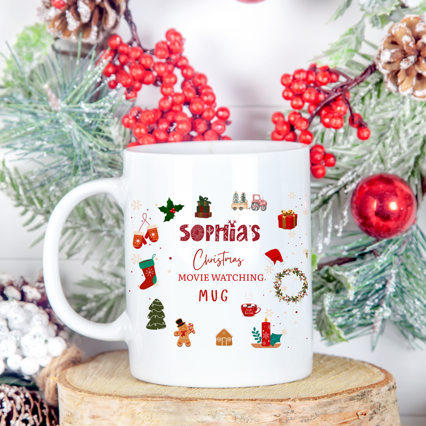 Personalised Mug / Coaster / Christmas  Movie Watching Mug