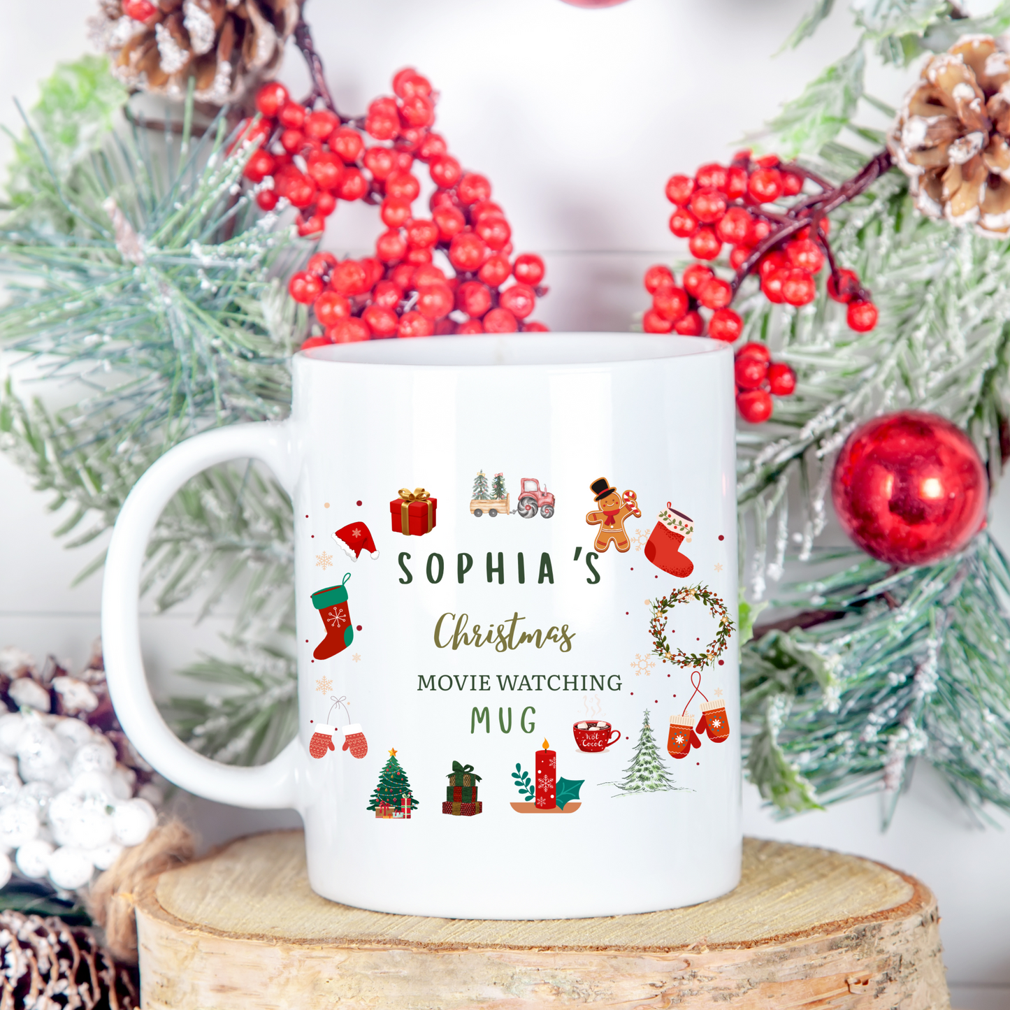 Personalised Mug / Coaster / Christmas  Movie Watching Mug