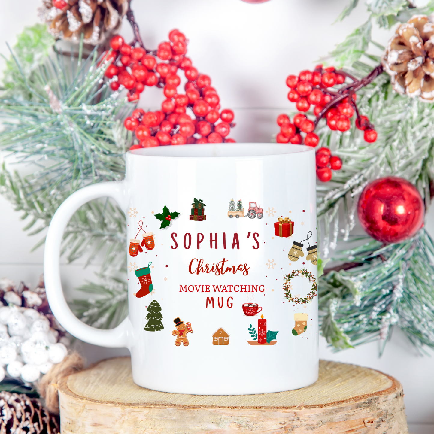 Personalised Mug / Coaster / Christmas  Movie Watching Mug