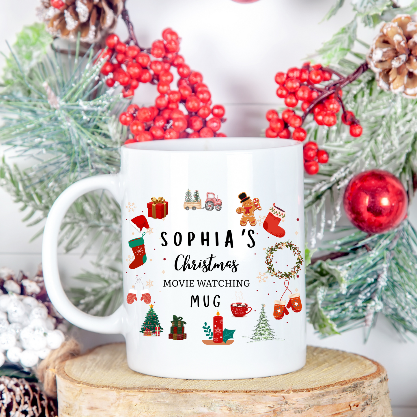Personalised Mug / Coaster / Christmas  Movie Watching Mug