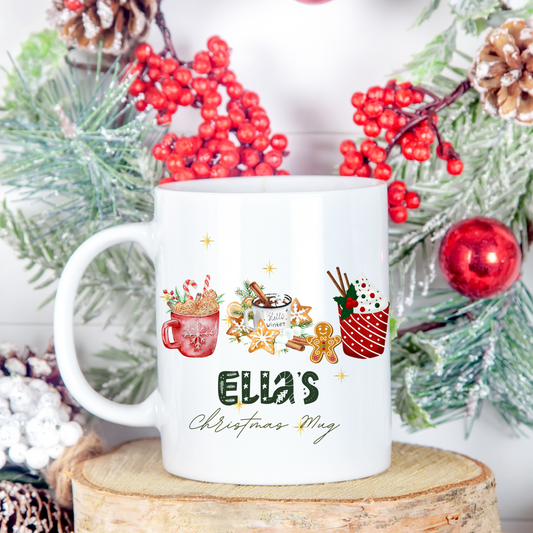 Personalised Mug / Coaster / Christmas Cosy winter Design Personalised .