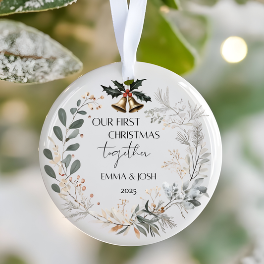 personalised Christmas bauble : Our First Christmas together