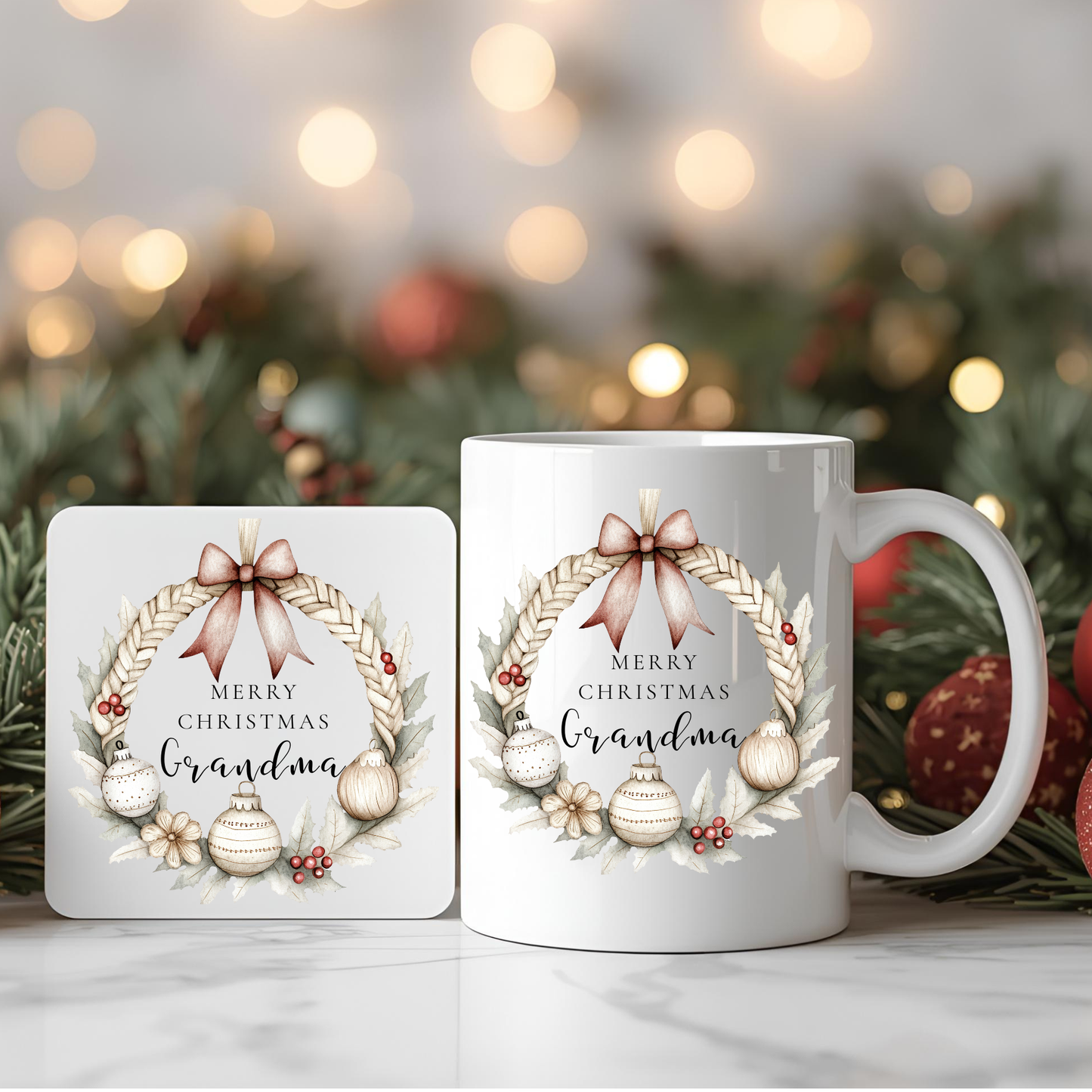 Grandma Mug & Coaster Set, This grandma is loved mug Gift