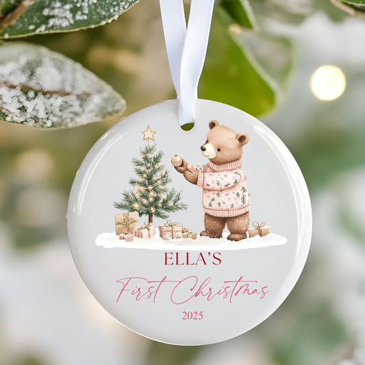 Personalised Baby's First Christmas Ornament: Ceramic Keepsake Bauble